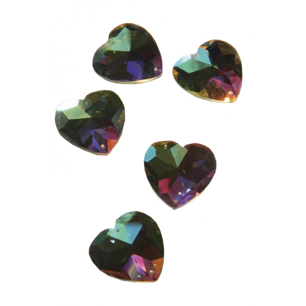 Пришивное сердце Crystal AB 25x25 мм